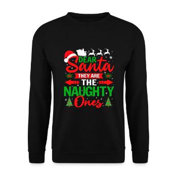 Cher Père Noël, vous êtes les vilains - Sweat-shirt Unisexe - noir - Devant - Alina (178cm) & Michal (187cm)