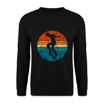 Skateboarder Skateboard Skater Skate Skateing - Sweat-shirt Unisexe - noir - Devant - Alina (178cm) & Michal (187cm)
