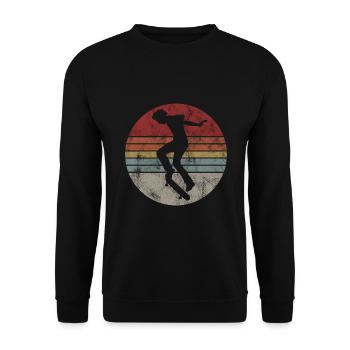 Skateboarder Skateboard Skater Skate Skateing - Sweat-shirt Unisexe - noir - Devant - Alina (178cm) & Michal (187cm)