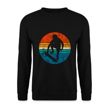 Skateboarder Skateboard Skater Skate Skateing - Unisex Pullover - Schwarz - Vorne - Alina (178cm) & Michal (187cm)