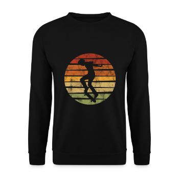 Skateboarder Skateboard Skater Skate Skateing - Sweat-shirt Unisexe - noir - Devant - Alina (178cm) & Michal (187cm)