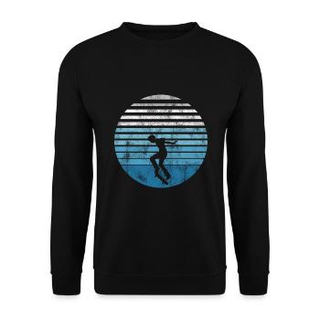 Skateboarder Skateboard Skater Skate Skateing - Unisex Pullover - Schwarz - Vorne - Alina (178cm) & Michal (187cm)