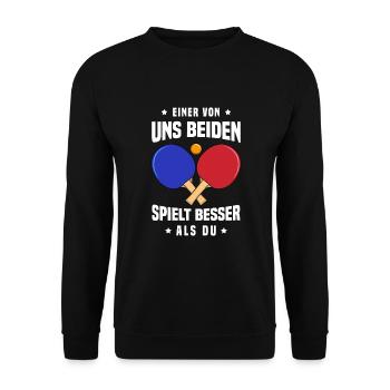 Tischtennisspieler Tischtennisschläger Ping Pong - Unisex Pullover - Schwarz - Vorne - Alina (178cm) & Michal (187cm)