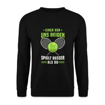Tennisbälle Tennissport Tenniszubehör Sport Tennis - Unisex Pullover - Schwarz - Vorne - Alina (178cm) & Michal (187cm)