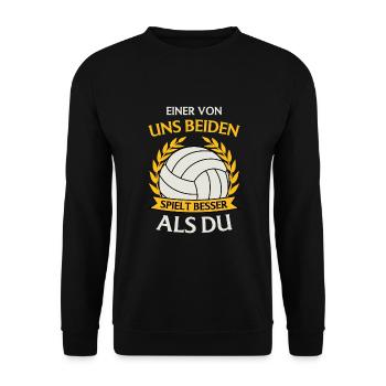 Sport Ballsport Ball Beachvolleyball Volleyball - Unisex Pullover - Schwarz - Vorne - Alina (178cm) & Michal (187cm)