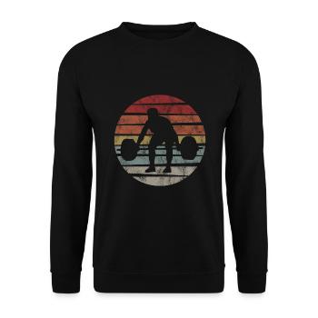 Bodybuilding Bodybuilder GYM Fitnessstudio Retro - Unisex Sweatshirt - black - Front - Alina (178cm) & Michal (187cm)