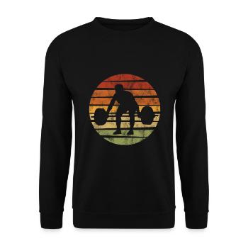 Bodybuilding Bodybuilder GYM Fitnessstudio Retro - Unisex Sweatshirt - black - Front - Alina (178cm) & Michal (187cm)