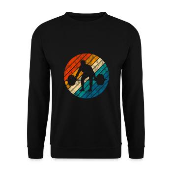 Bodybuilding Bodybuilder GYM Fitnessstudio Retro - Unisex Sweatshirt - black - Front - Alina (178cm) & Michal (187cm)