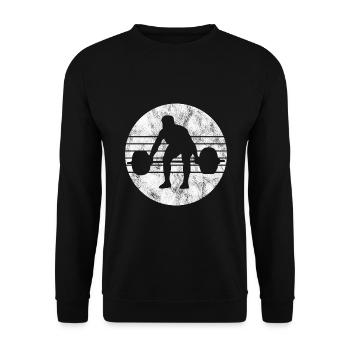 Bodybuilding Bodybuilder GYM Fitnessstudio Retro - Unisex Sweatshirt - black - Front - Alina (178cm) & Michal (187cm)