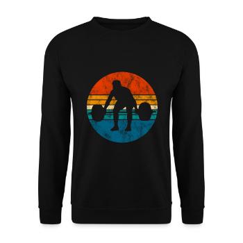 Bodybuilding Bodybuilder GYM Fitnessstudio Retro - Unisex Pullover - Schwarz - Vorne - Alina (178cm) & Michal (187cm)