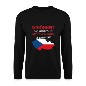 Nationalität Sportmannschaft Fan Tschechien - Unisex Pullover - Schwarz - Vorne - Alina (178cm) & Michal (187cm)