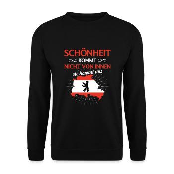 Berliner Wappen Hauptstadt Heimat Berlin - Unisex Pullover - Schwarz - Vorne - Alina (178cm) & Michal (187cm)