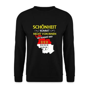 Kölner Wappen Rheinland Domstadt Heimat Köln - Unisex Pullover - Schwarz - Vorne - Alina (178cm) & Michal (187cm)