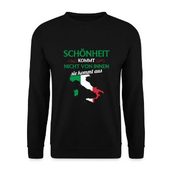 Nationalität Sportmannschaft Fan Italien - Unisex Pullover - Schwarz - Vorne - Alina (178cm) & Michal (187cm)