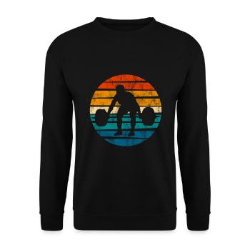 Musculation Musculation GYM Fitnessstudio Retro - Sweat-shirt Unisexe - noir - Devant - Alina (178cm) & Michal (187cm)