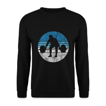 Bodybuilding Bodybuilder GYM Fitnessstudio Retro - Unisex Sweatshirt - black - Front - Alina (178cm) & Michal (187cm)