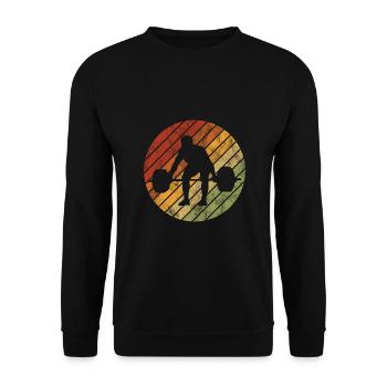Musculation Bodybuilder GYM Fitnessstudio Retro - Sweat-shirt Unisexe - noir - Devant - Alina (178cm) & Michal (187cm)