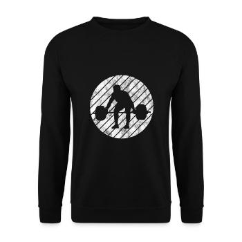 Bodybuilding Bodybuilder GYM Fitnessstudio Retro - Unisex Sweatshirt - black - Front - Alina (178cm) & Michal (187cm)