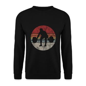 Bodybuilding Bodybuilder GYM Fitnessstudio Retro - Unisex Pullover - Schwarz - Vorne - Alina (178cm) & Michal (187cm)