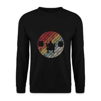 Musculation Bodybuilder GYM Fitnessstudio Retro - Sweat-shirt Unisexe - noir - Devant - Alina (178cm) & Michal (187cm)