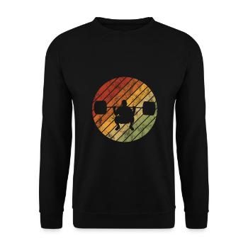 Bodybuilding Bodybuilder GYM Fitnessstudio Retro - Unisex Pullover - Schwarz - Vorne - Alina (178cm) & Michal (187cm)