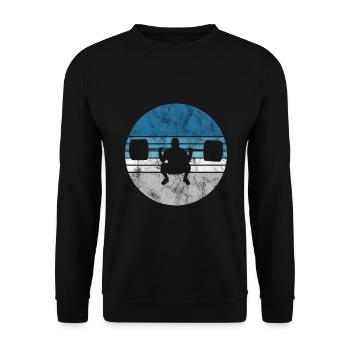 Bodybuilding Bodybuilder GYM Fitnessstudio Retro - Unisex Pullover - Schwarz - Vorne - Alina (178cm) & Michal (187cm)