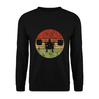 Bodybuilding Bodybuilder GYM Fitnessstudio Retro - Unisex Pullover - Schwarz - Vorne - Alina (178cm) & Michal (187cm)