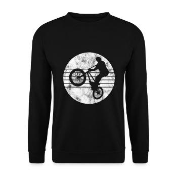 BMX Rad Fahrrad Retro Geschenk Bicycle Motocross - Unisex Pullover - Schwarz - Vorne - Alina (178cm) & Michal (187cm)