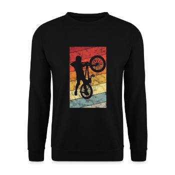 BMX Bike Bike Retro Gift Bicycle Motocross - Unisex Sweatshirt - black - Front - Alina (178cm) & Michal (187cm)