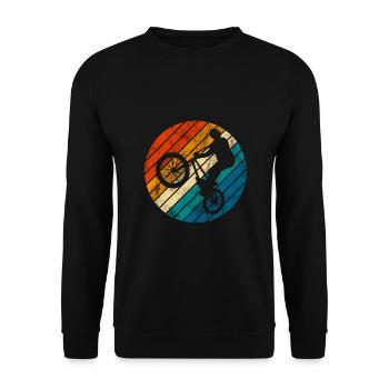 BMX Rad Fahrrad Retro Geschenk Bicycle Motocross - Unisex Pullover - Schwarz - Vorne - Alina (178cm) & Michal (187cm)