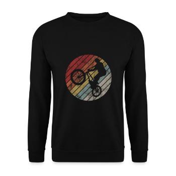 BMX Rad Fahrrad Retro Geschenk Bicycle Motocross - Unisex Pullover - Schwarz - Vorne - Alina (178cm) & Michal (187cm)