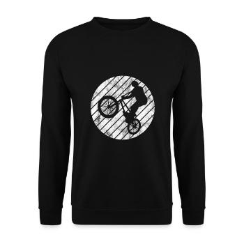 BMX Rad Fahrrad Retro Geschenk Bicycle Motocross - Unisex Pullover - Schwarz - Vorne - Alina (178cm) & Michal (187cm)