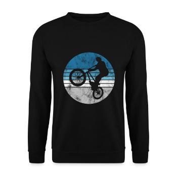 BMX Rad Fahrrad Retro Geschenk Bicycle Motocross - Unisex Pullover - Schwarz - Vorne - Alina (178cm) & Michal (187cm)