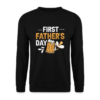 First Father's Day - Unisex Pullover - Schwarz - Vorne - Alina (178cm) & Michal (187cm)