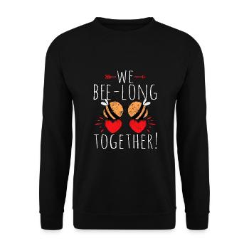 We Bee Long Together Valentines Day Bee - Unisex Sweatshirt - black - Front - Alina (178cm) & Michal (187cm)