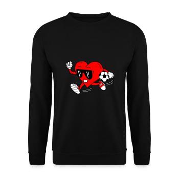 Soccer Football Valentine's Day Love Sports Boys - Unisex Sweatshirt - black - Front - Alina (178cm) & Michal (187cm)