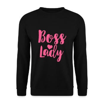 Niedliche mächtige Geschäftsfrau - Unisex Pullover - Schwarz - Vorne - Alina (178cm) & Michal (187cm)