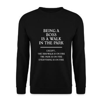 Tag des Chefs, Geburtstag des Chefs oder Ruhestand des Chefs - Unisex Pullover - Schwarz - Vorne - Alina (178cm) & Michal (187cm)