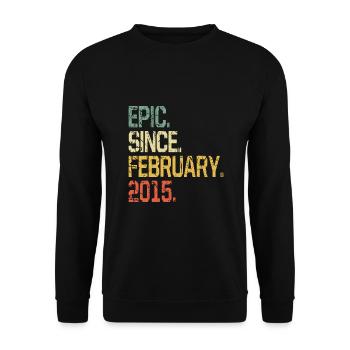 8 Years Old, Boys Girls Epic Since February 2015 - Unisex Sweatshirt - black - Front - Alina (178cm) & Michal (187cm)