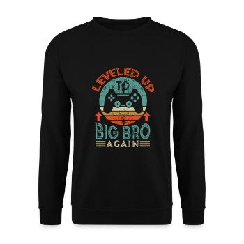 Wieder zum Big Bro aufsteigen - Unisex Pullover - Schwarz - Vorne - Alina (178cm) & Michal (187cm)