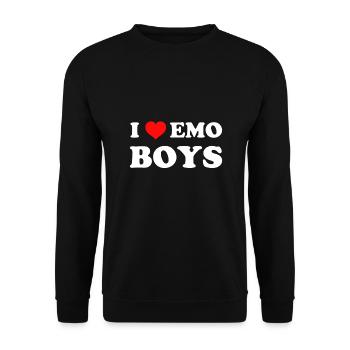 Ich liebe Emo Boys - Unisex Pullover - Schwarz - Vorne - Alina (178cm) & Michal (187cm)