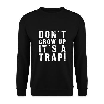 Don't Grow Up It's A Funny - Unisex Sweatshirt - black - Front - Alina (178cm) & Michal (187cm)