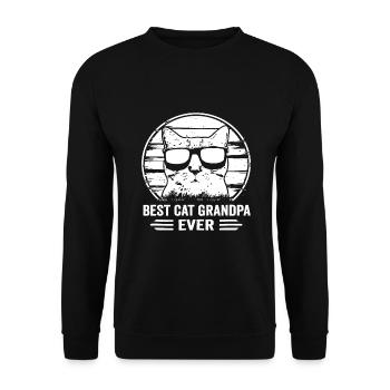 Meilleure idée de grand-père de chat de tous les temps, chat avec des lunettes de soleil - Sweat-shirt Unisexe - noir - Devant - Alina (178cm) & Michal (187cm)