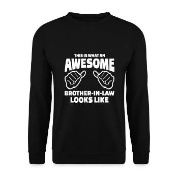 Cadeau de beau-frère masculin - Beau-frère génial - Sweat-shirt Unisexe - noir - Devant - Alina (178cm) & Michal (187cm)
