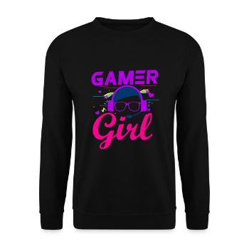 Gamer Girl Cute Gaming idea for Girls Gamers Video - Unisex Sweatshirt - black - Front - Alina (178cm) & Michal (187cm)