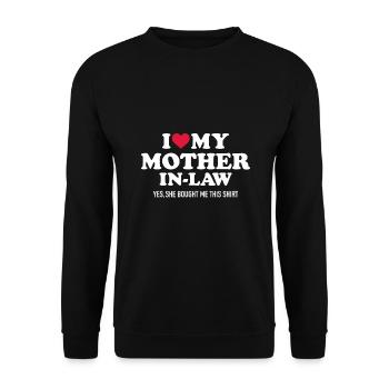 I love my mother-in-law for son-in-law - Unisex Sweatshirt - black - Front - Alina (178cm) & Michal (187cm)