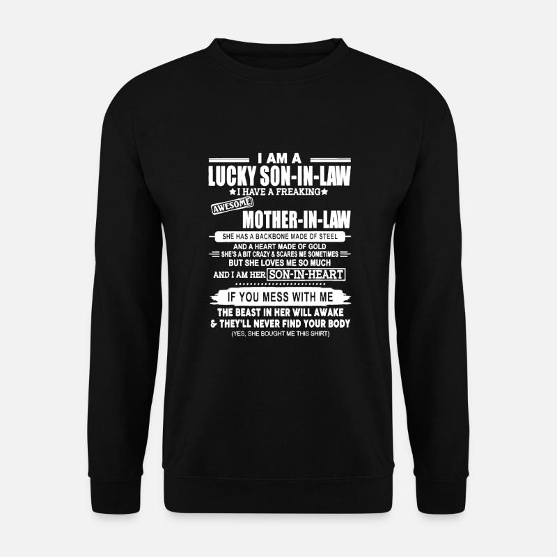 Ich bin ein glücklicher Schwiegersohn eines verdammt großartigen - Unisex Pullover - Schwarz