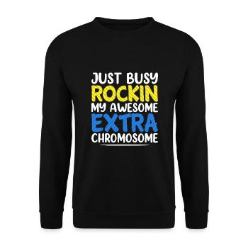 Down Syndrome Awareness Toddler Kids Boys Girls - Unisex Sweatshirt - black - Front - Alina (178cm) & Michal (187cm)