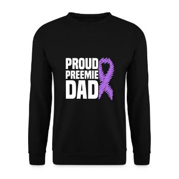 Mens Proud Preemie Dad NICU Premature Birth - Unisex Sweatshirt - black - Front - Alina (178cm) & Michal (187cm)