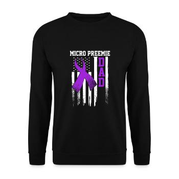 Micro Preemie NICU New Dad Healthy Premature Birth - Unisex Sweatshirt - black - Front - Alina (178cm) & Michal (187cm)